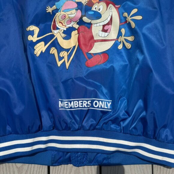 Members Only nickelodeon jacket size large Full Zip Blue Satin - Picture 5 of 7